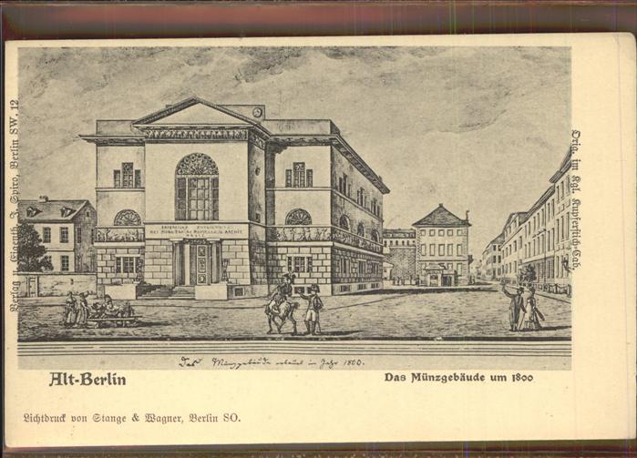 BERLIN  CITY Muenzgebaeude 1800