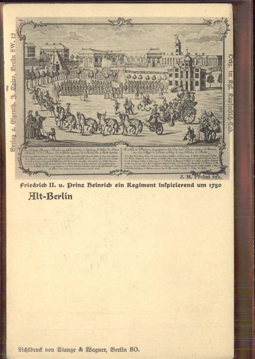 BERLIN  CITY Friedrich II. Prinz Heinrich Regiment 1750