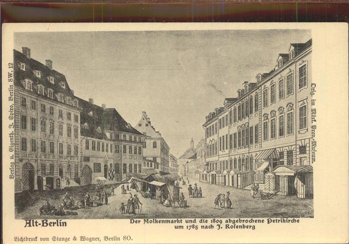 BERLIN  CITY Molkemarkt 1809 Petrikirche