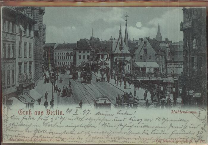 BERLIN  CITY Muehlendamm Nacht Strassenbahn
