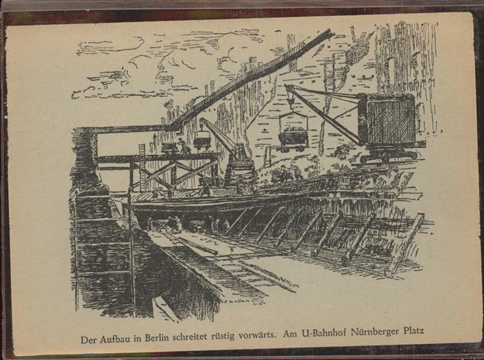 BERLIN  CITY U Bahnhof Nuernberger Platz Aufbau Zeichnung