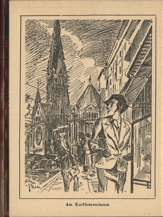 BERLIN  CITY Kuenstlerkarte Kurfuerstendamm Zeichnung