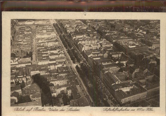 BERLIN  CITY Unter den Linden Fliegeraufnahme