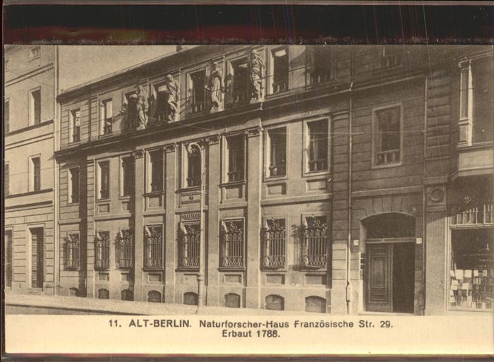 BERLIN  CITY Naturforscher Haus 1788
