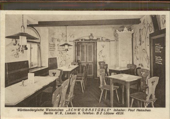 BERLIN  CITY Wuerttembergische Weinstuben Schwobastueble