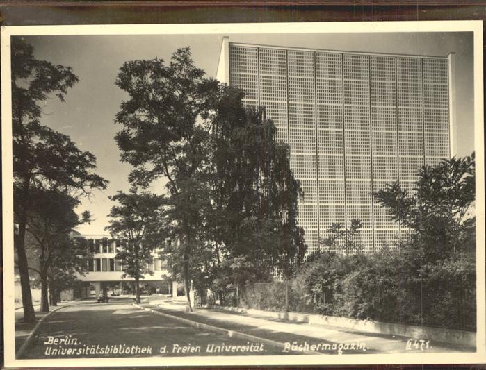 BERLIN  CITY Universitaetsbibliothek Freien Universitaet