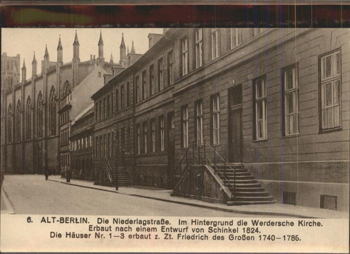 BERLIN  CITY Niederlagstrasse Werdersche Kirche