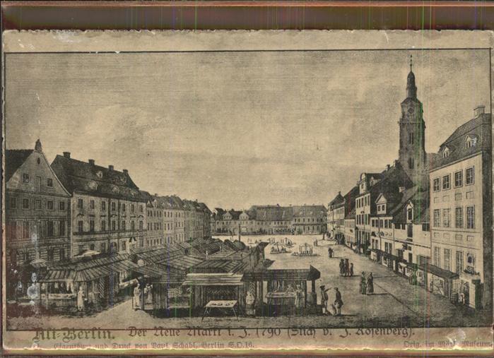 BERLIN  CITY Der Neue Markt um 1790 nach Stich