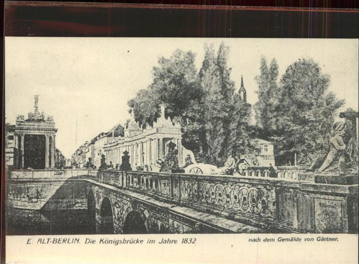 BERLIN  CITY Koenigsbruecke 1932 nach Gemaelde von Gaertner