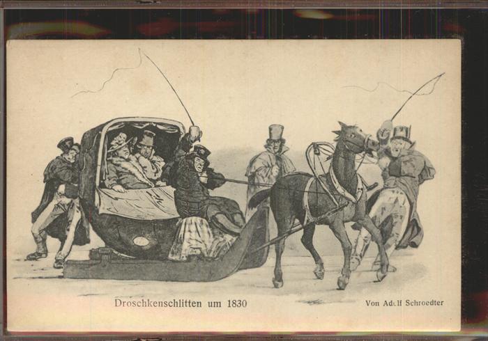 BERLIN  CITY Droschke um 1830 von Adolf Schroedter