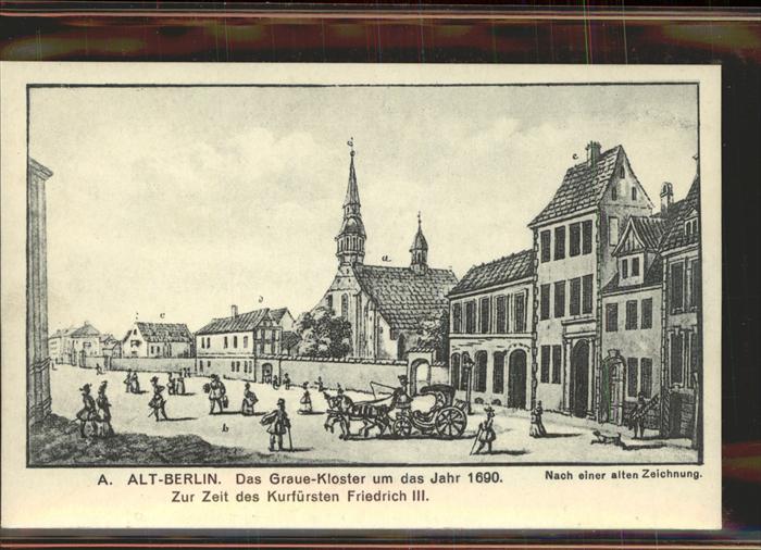 BERLIN  CITY Das Graue-Kloster um 1690