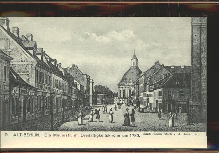 Berliner Mauer Berlin Wall Mauerstrasse Dreifaltigkeitskirche um 1
