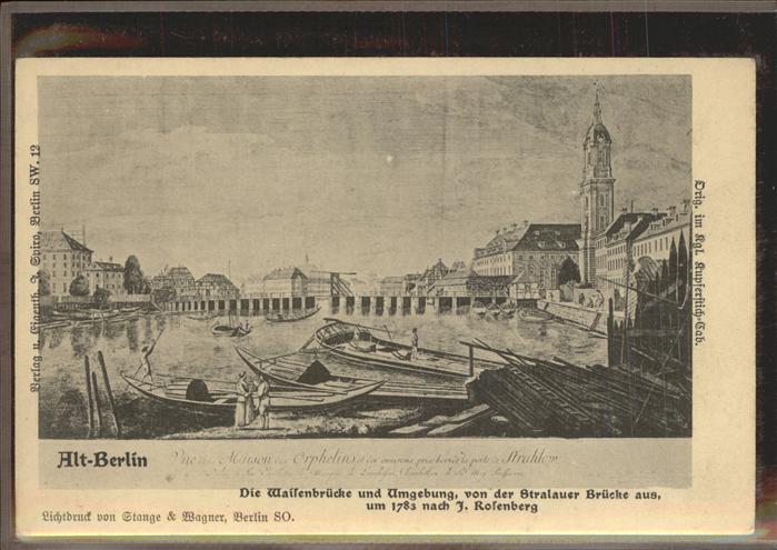 BERLIN  CITY Waisenbruecke 1783