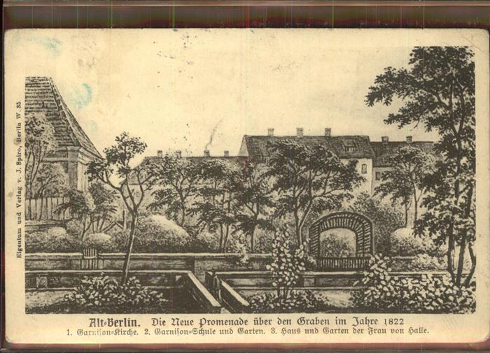 BERLIN  CITY Neue Promenade ueber Graben um 1822