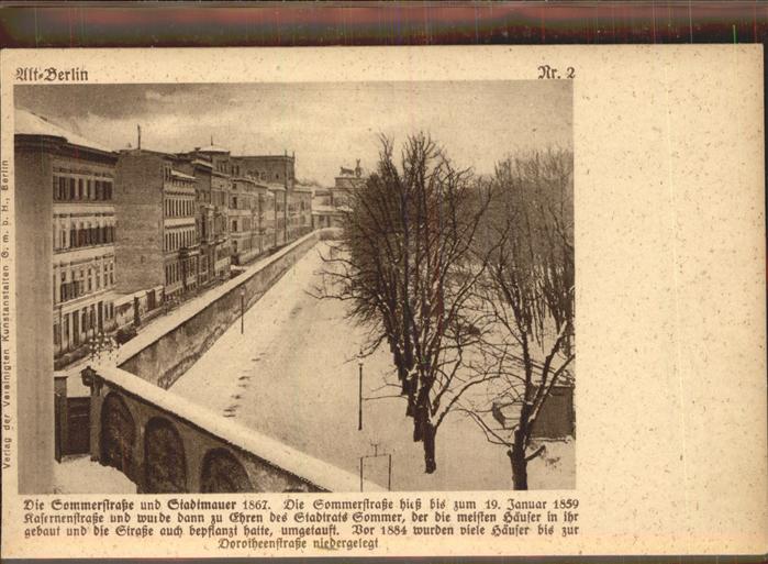 Berliner Mauer Berlin Wall Sommerstraße Stadtmauer 1867