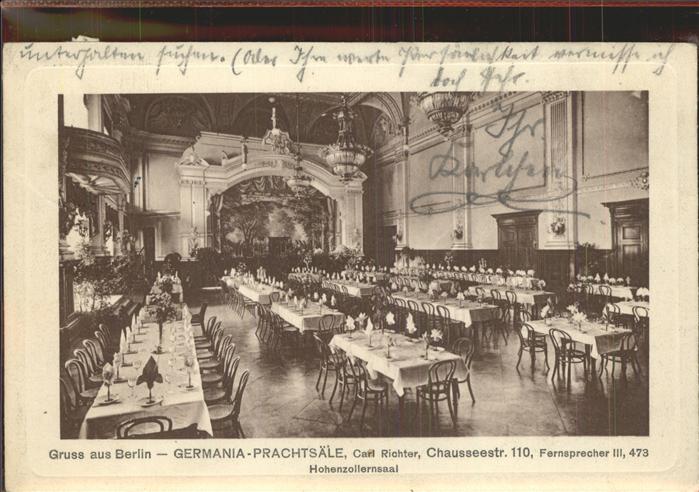 Berlin Germania-Prachtsäle Hohenzollernsaal