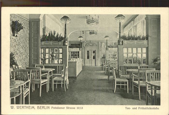 Berlin W. Wertheim Tee- u. Frühstücksstube