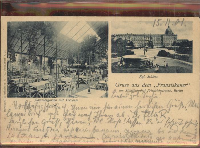 Berlin Franziskaner Kgl. Schloss Sommergarten
