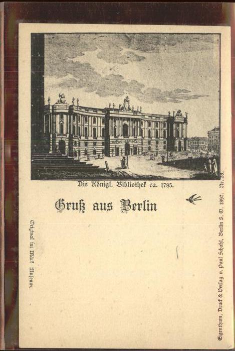 Berlin königl. Bibliothek 1785