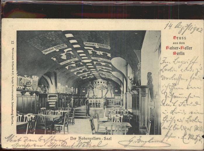 Berlin Kaiser-Keller Hohenzollern-Saal