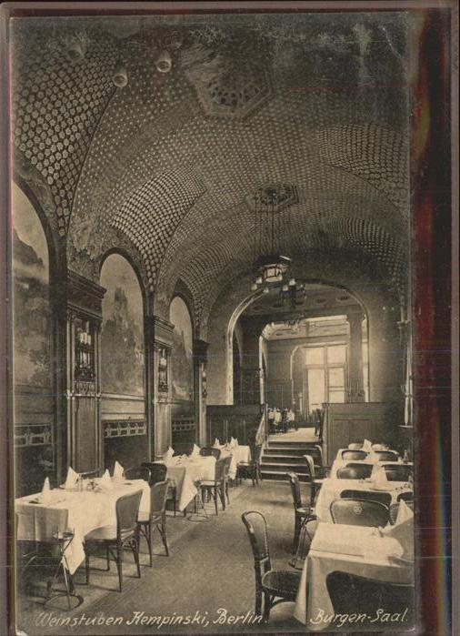 Berlin Weinstuben Kempinsi Burgen Saal