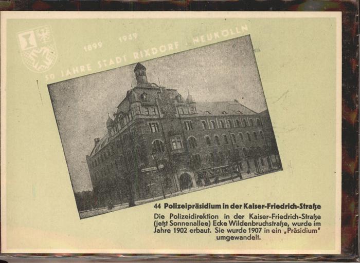 Rixdorf Berlin Polizeipräsidium Kaiser-Friedrich-Straß