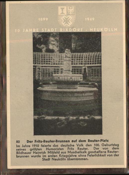 Rixdorf Berlin Fritz-Reuter-Brunnen