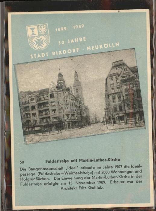 Rixdorf Berlin Fuldastraße Martin-Luther-Kirche