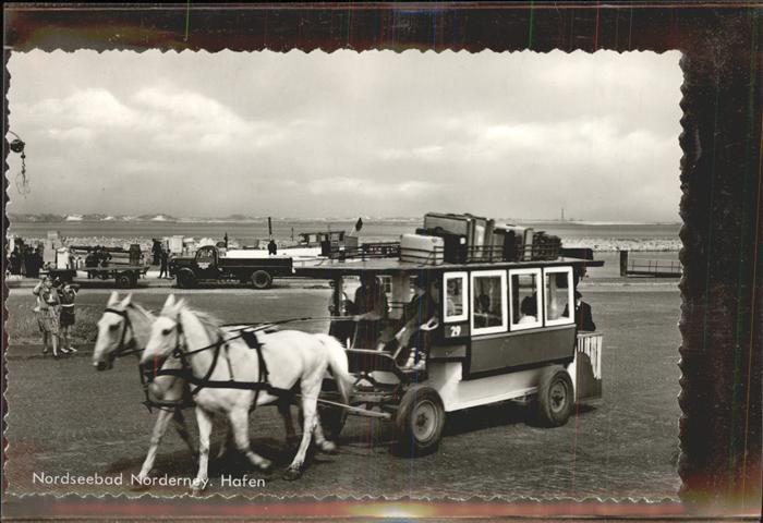 Norderney Nordseebad Hafen Pferdekutsche