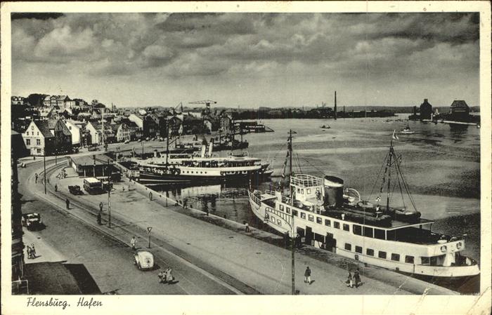 Flensburg Hafen Schiffe Autos