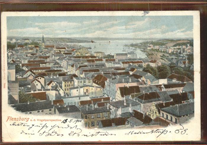 Flensburg Vogelperspektive Künstlerkarte