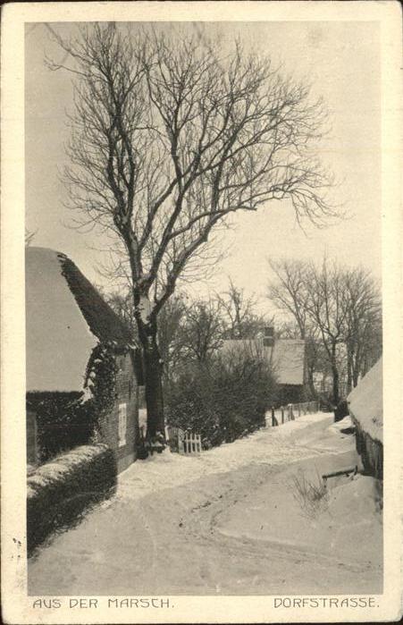 Flensburg Aus der Marsch Dorfstrasse im Schnee