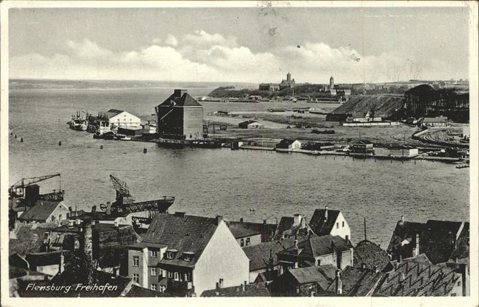 Flensburg Fliegeraufnahme Freihafen