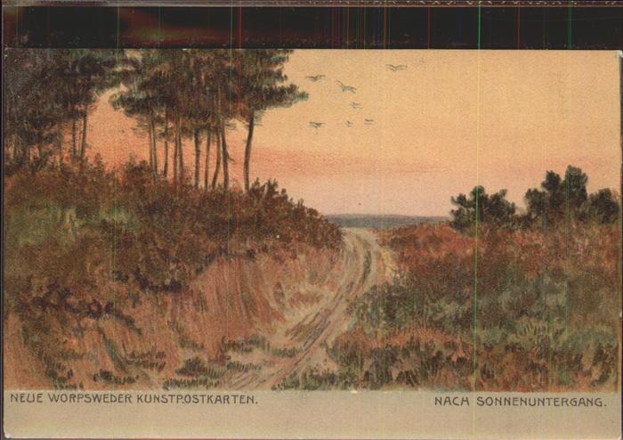Worpswede Nach Sonnenuntergang Künstlerkarte