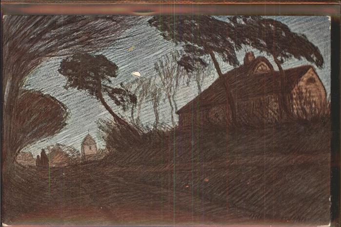 Worpswede Künstlerkarte Allee im Sturm