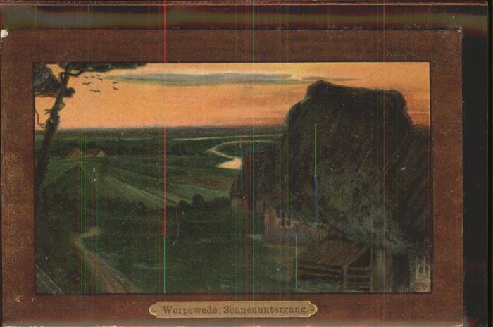 Worpswede Sonnenuntergang Künstlerkarte