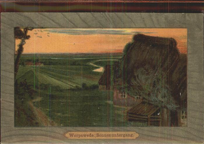 Worpswede Sonnenuntergang Kate Künstlerkarte