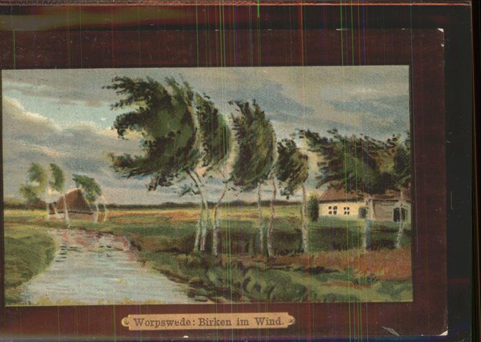 Worpswede Birken im Wind Künstlerkarte