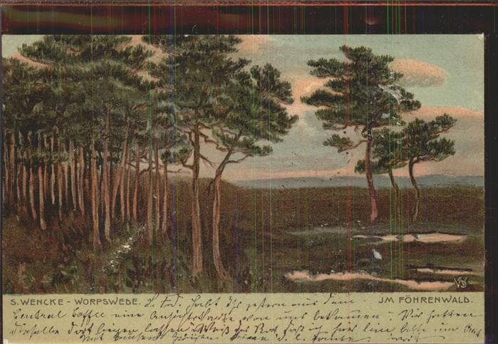 Worpswede Wald Blick ins Tal Künstlerkarte S.Wenc