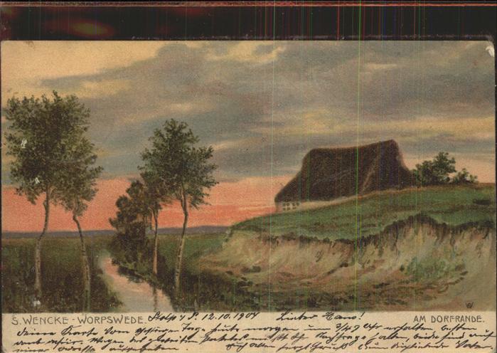 Worpswede Am Dorfrand Kate Künstlerkarte S.Wencke