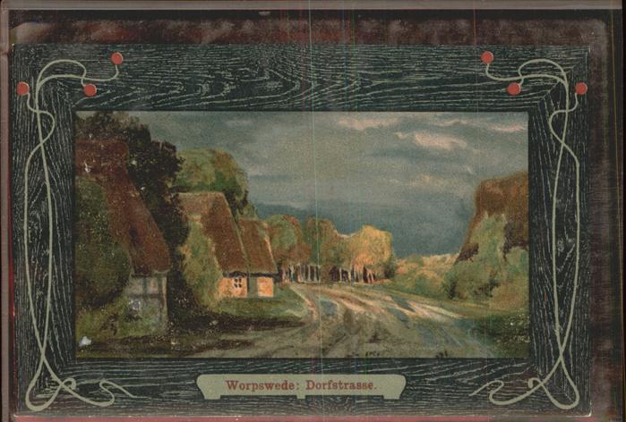 Worpswede Dorfstrasse Künstlerkarte