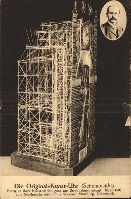 Uhren Original Kunst-Uhr Otto Wegener Strasbu