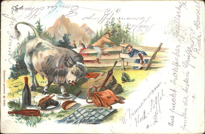 Humor Picknick Stier