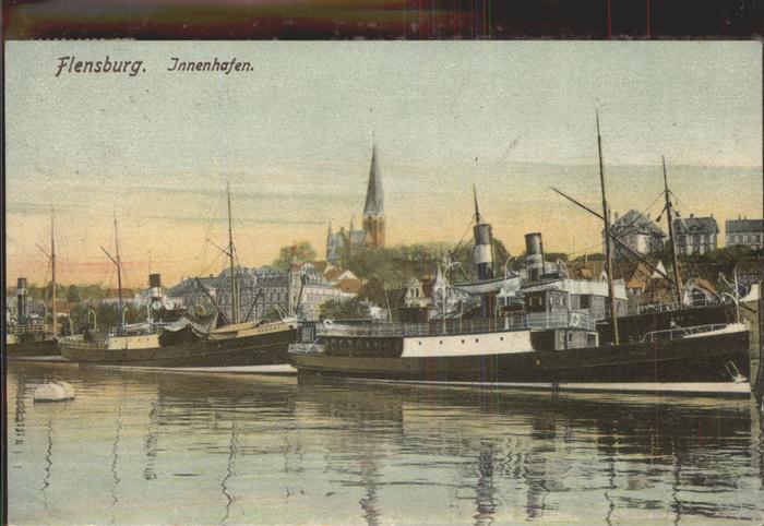 Hafenanlagen Flensburg Innenhafen Dampfschiffe