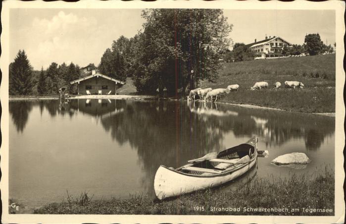 Tegernsee Bayern Strandbad Schwaerzenbach Kanu