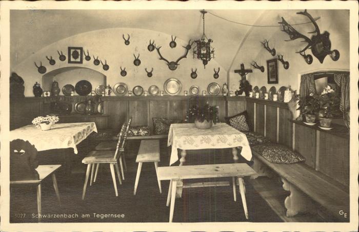 Tegernsee Bayern Gaststaette Schwaerzenbach Gastraum