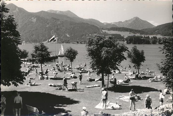 Tegernsee Bayern Panorama Liegewiese