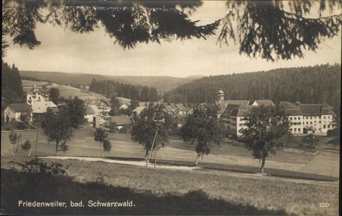 Friedenweiler Blick vom Waldrand Schloss Kinderheilstaette Hoehenluftkurort