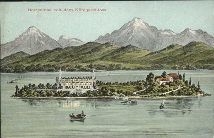 Prien Chiemsee Herreninsel mit Königsschloss Herrenchi