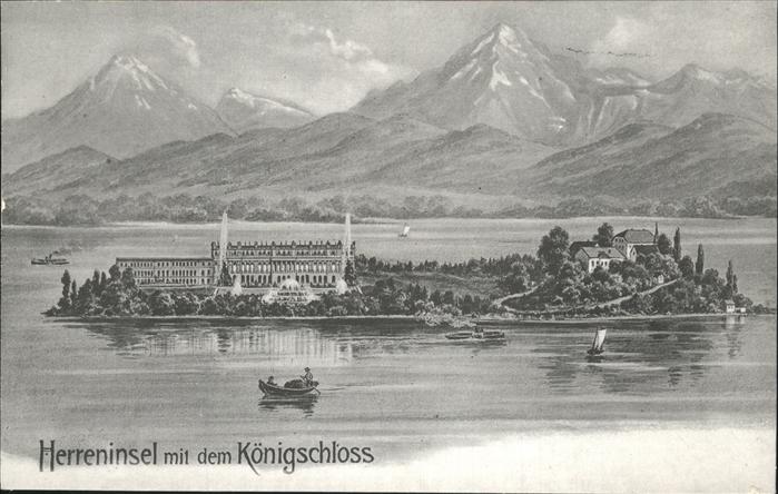 Prien Chiemsee Herreninsel Herrenchiemsee mit Königssc